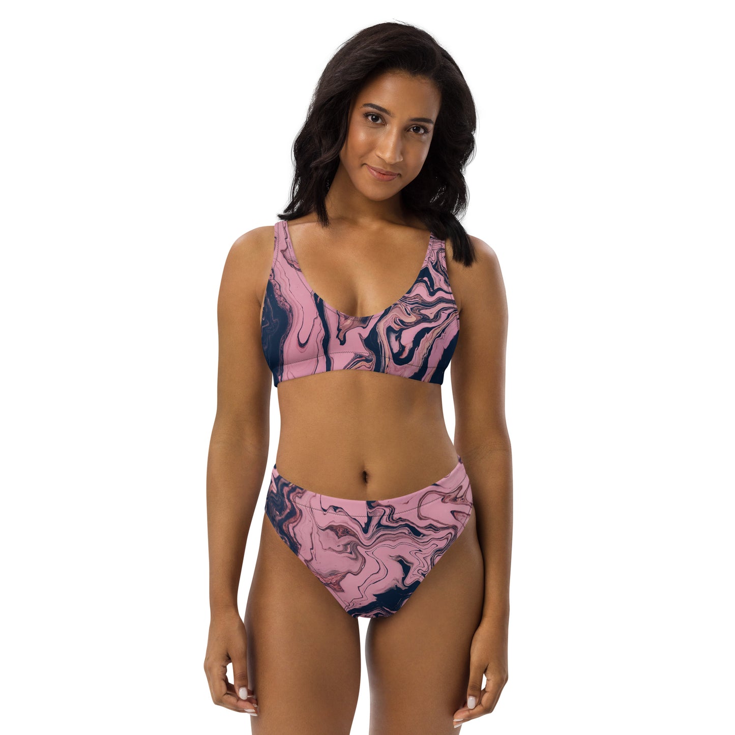 Azure Twilight Women's High-waisted Bikini - FLAKOUT