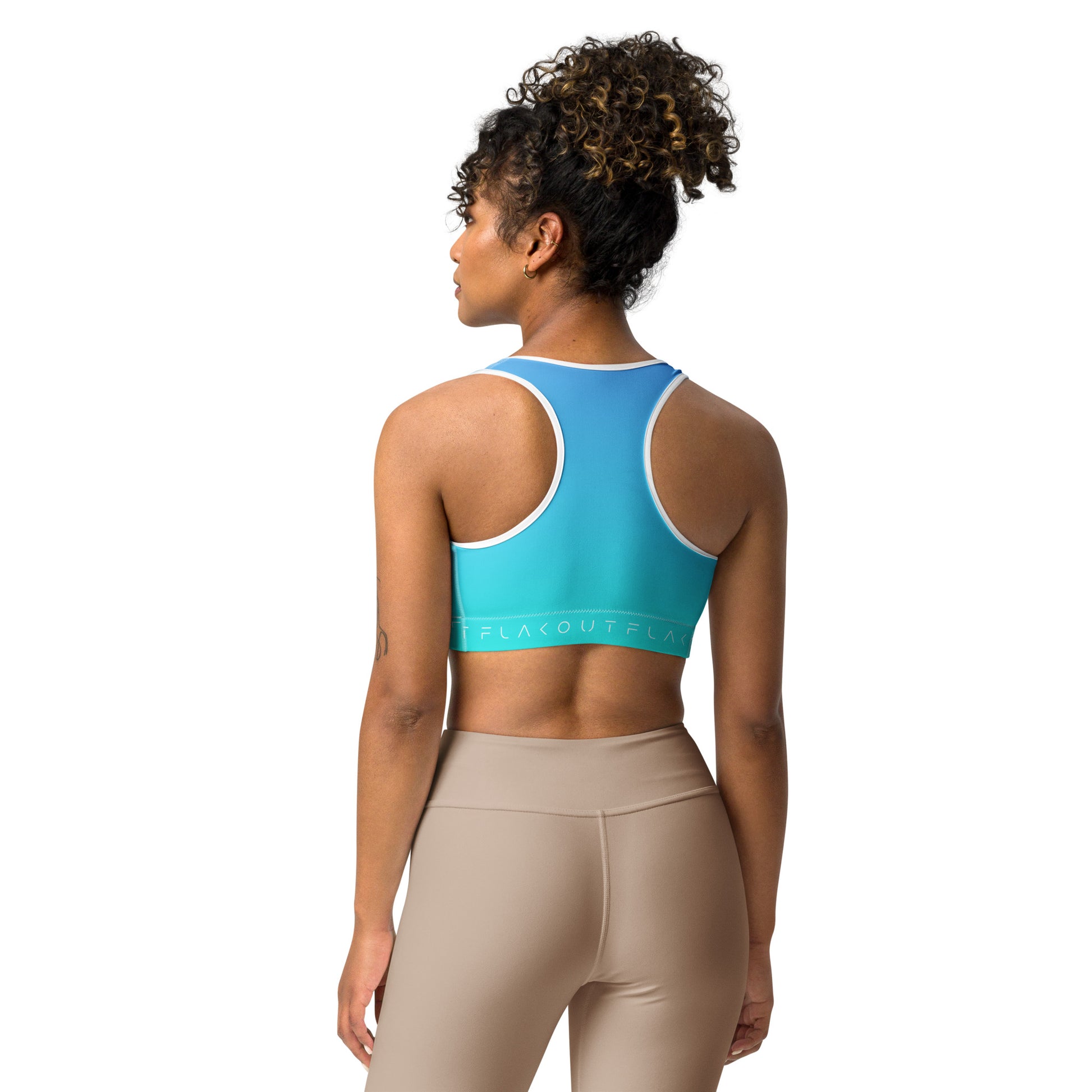 Turquoise Whisper Women's Sports Performance Bra - FLAKOUT