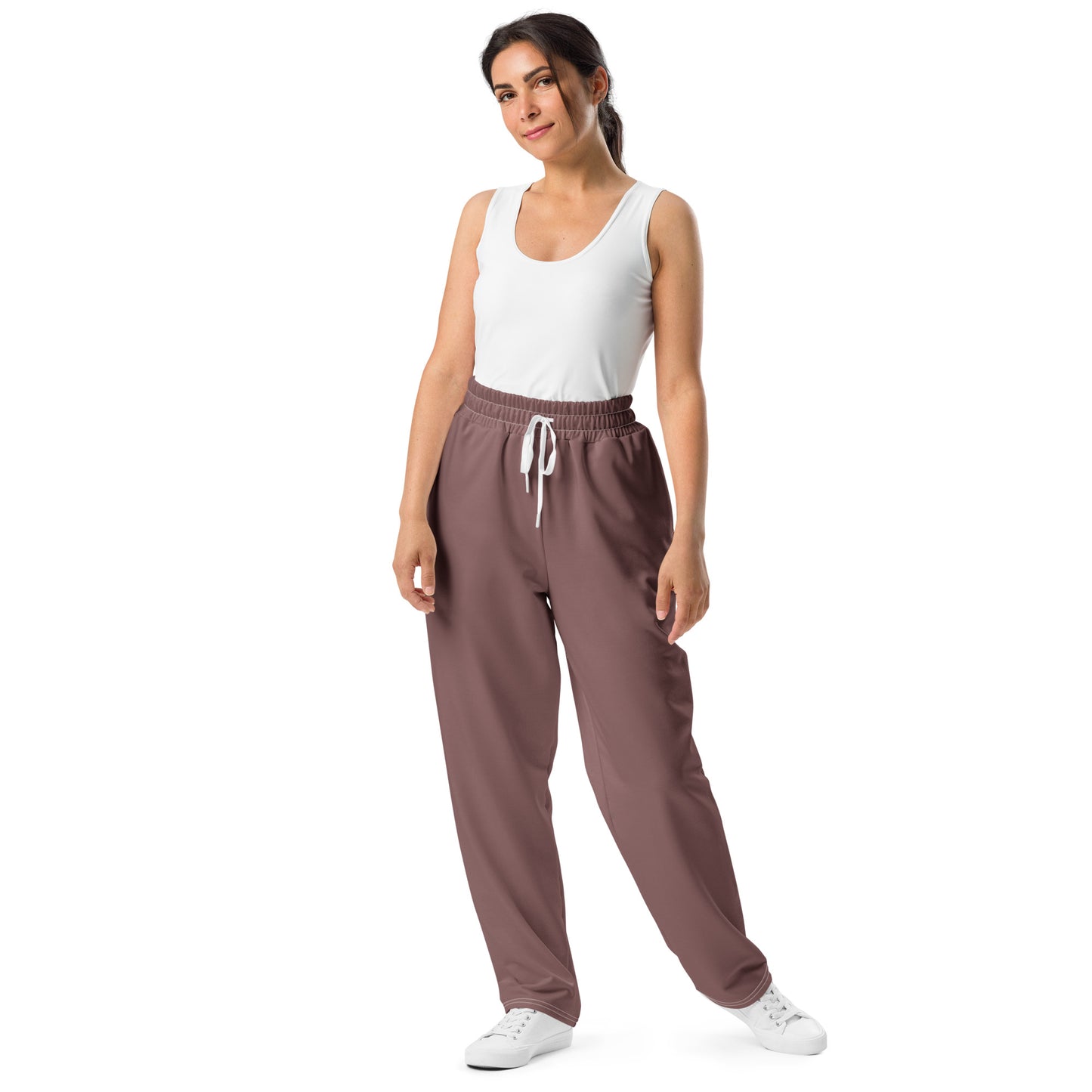 Unisex Wide-leg Recycled Joggers - Brown - FLAKOUT