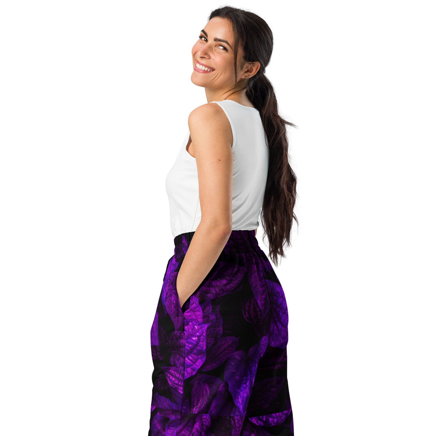 Sublime Purple Women's Wide-leg Recycled Joggers - FLAKOUT