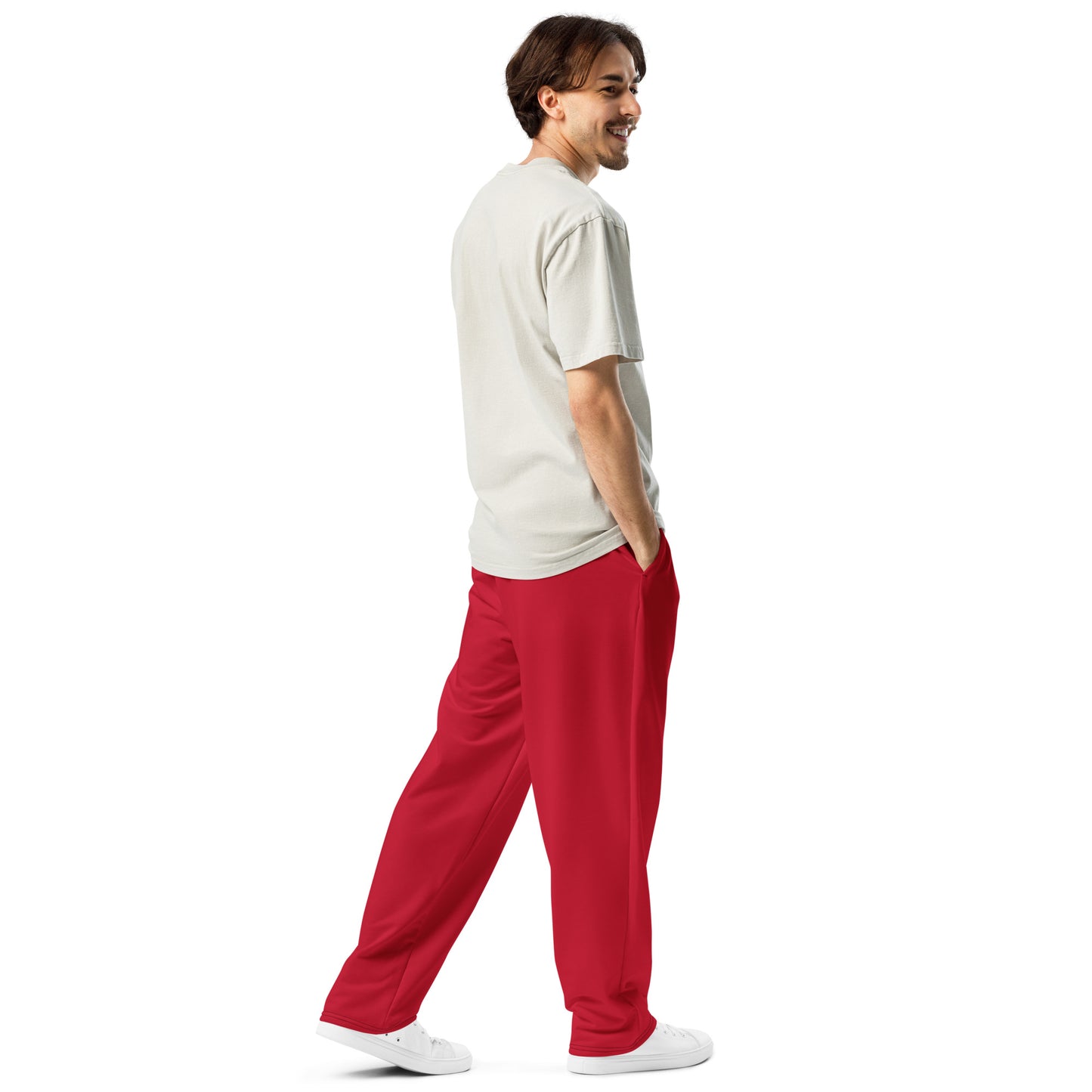 Unisex Wide-leg Recycled Joggers - Red - FLAKOUT