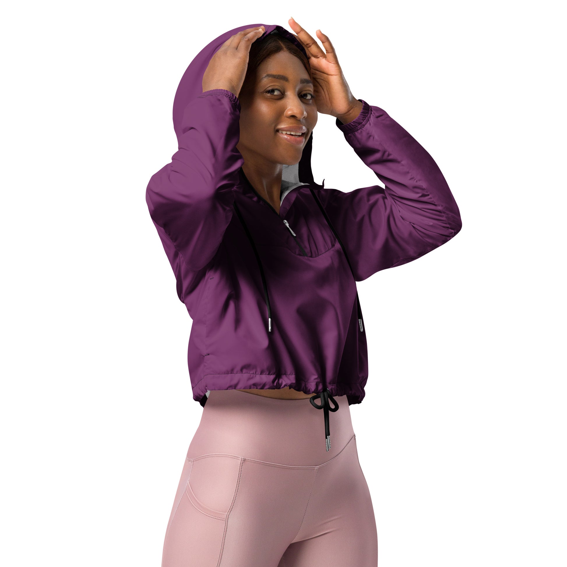 Palatinate Purple Women’s Cropped Windbreaker - FLAKOUT