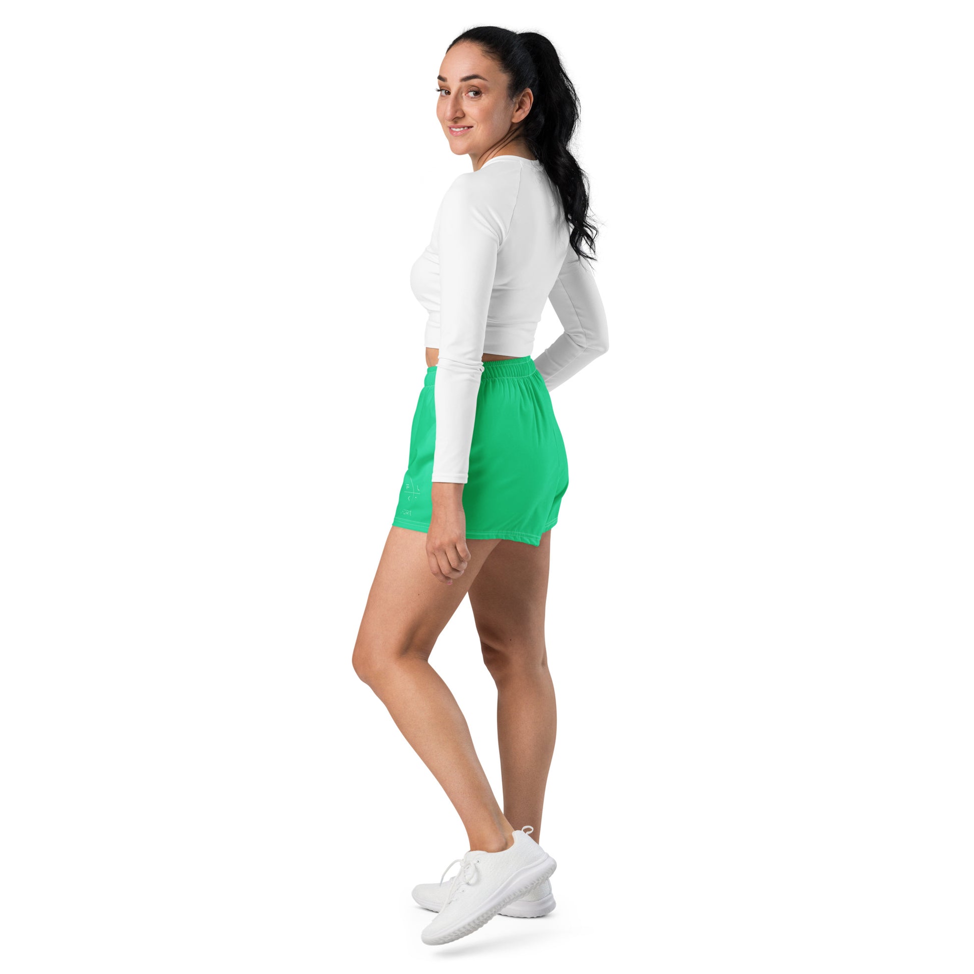 FLAKOUT Sport Verdant Oasis Women’s Recycled Athletic Shorts - FLAKOUT