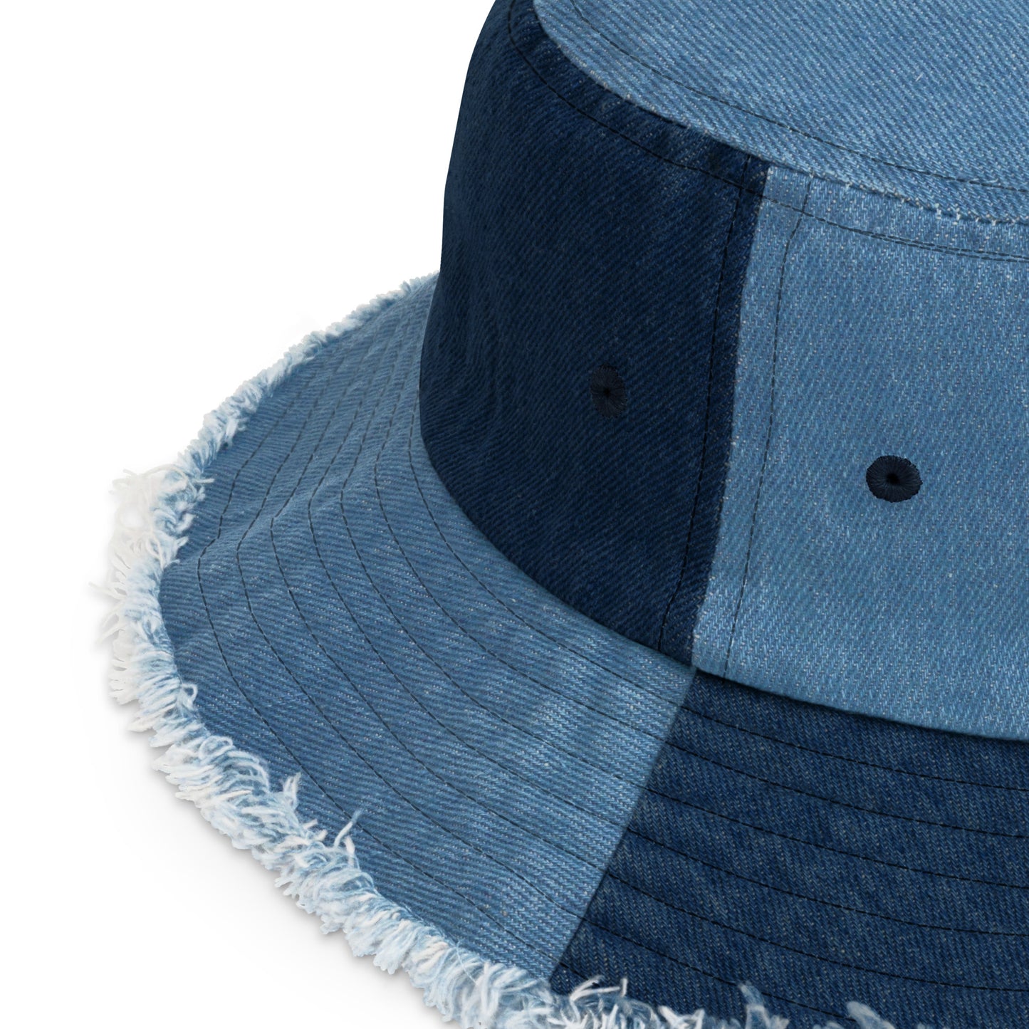 FLAKOUT Logo Embroidered Distressed Denim Hat - FLAKOUT