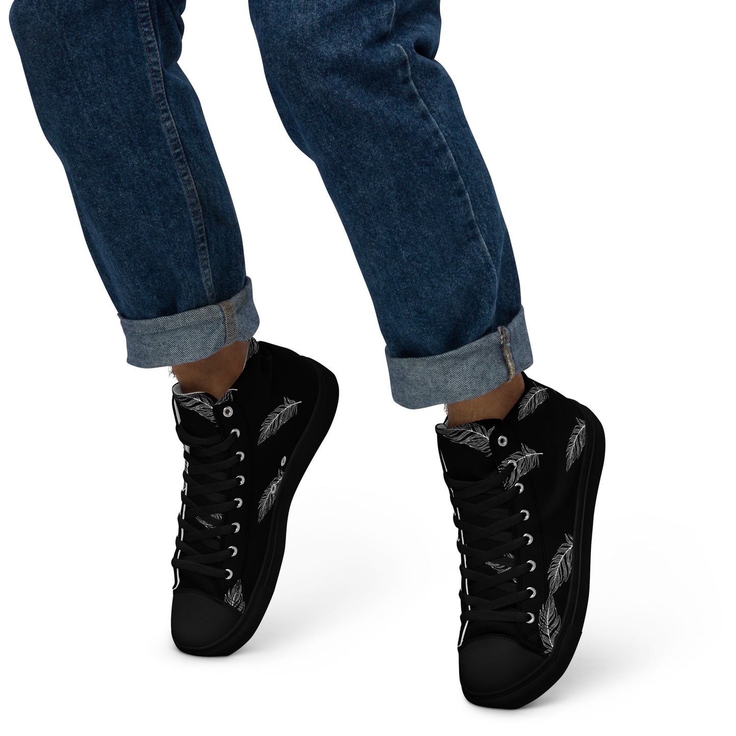 Ethereal Plumes Men’s High Top Canvas Shoes - FLAKOUT