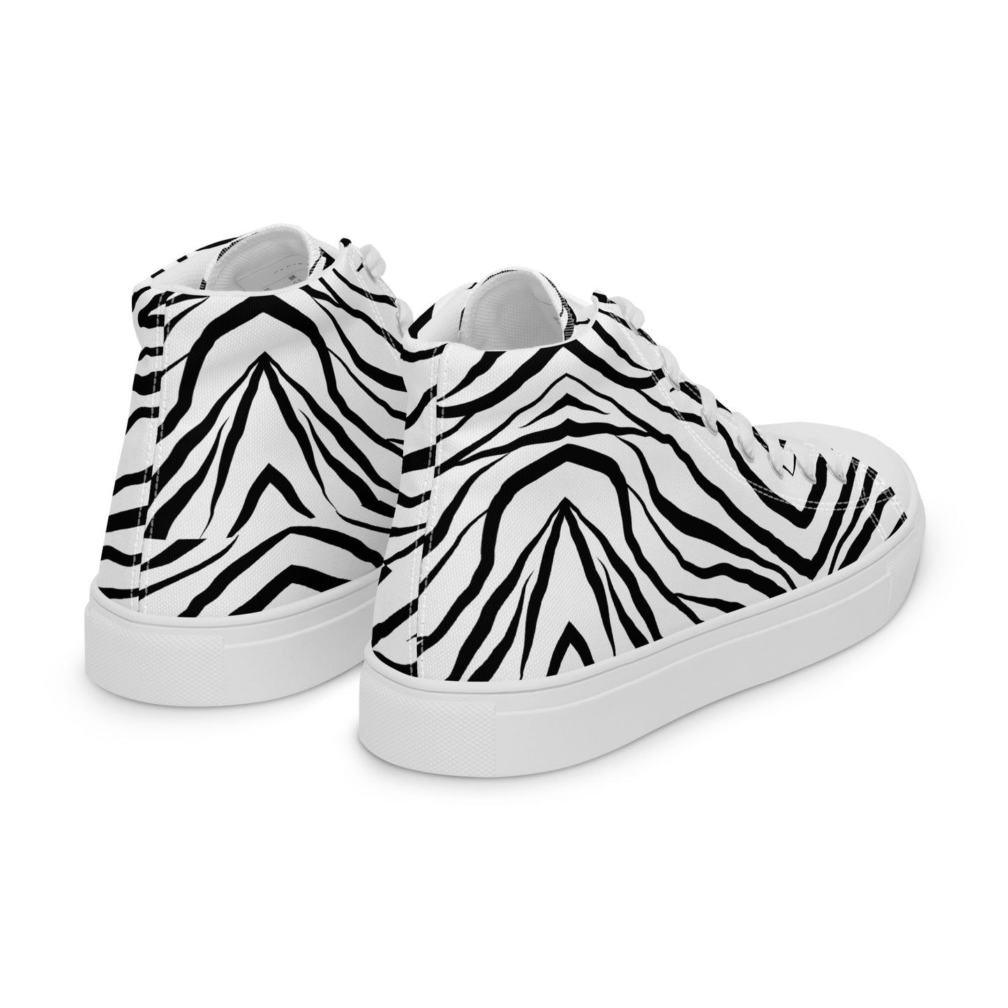 Striped Zebra Vibrance Men’s High Top Canvas Shoes - FLAKOUT