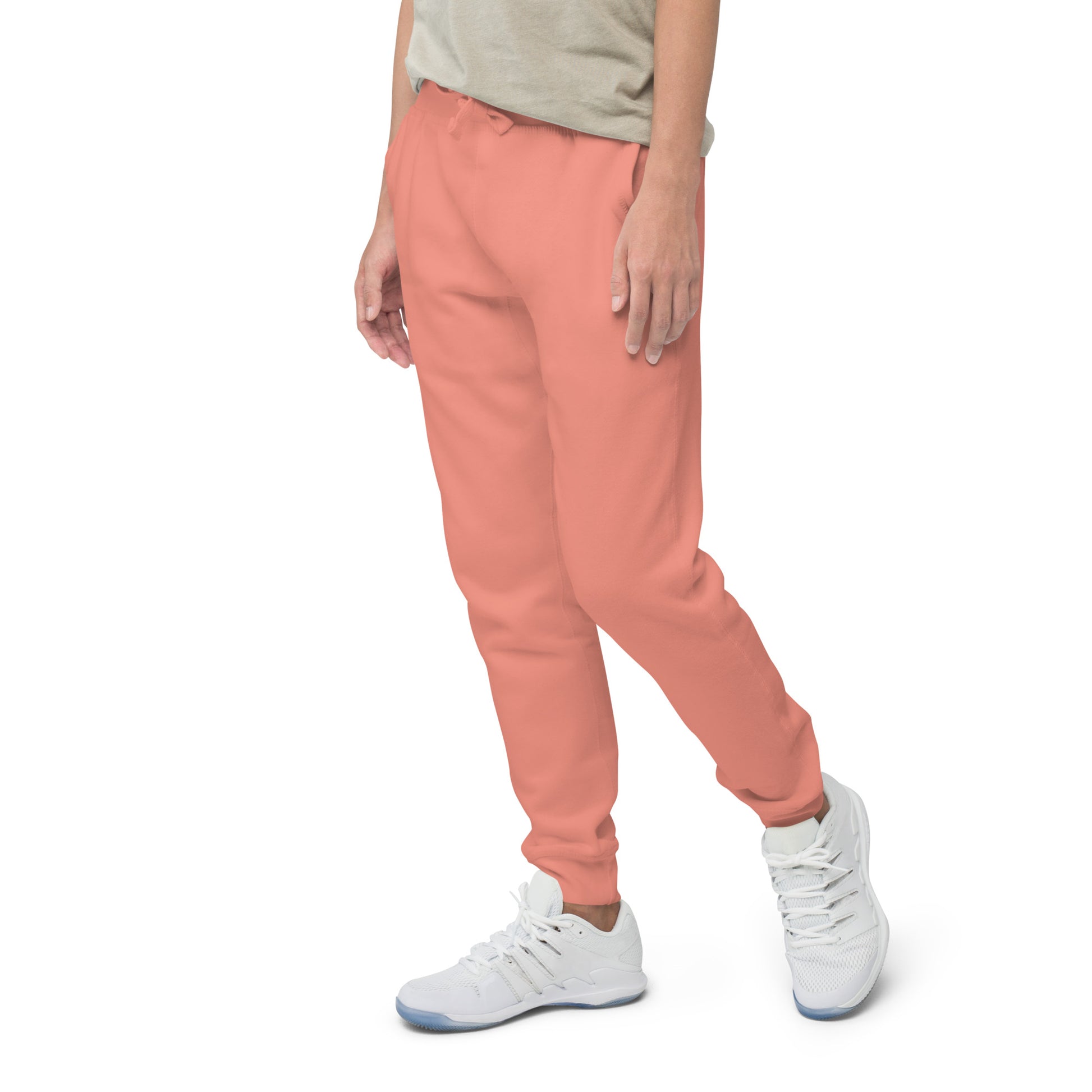 FLAKOUT Logo Back Leg Unisex Fleece Sweatpants - Dusty Rose - FLAKOUT