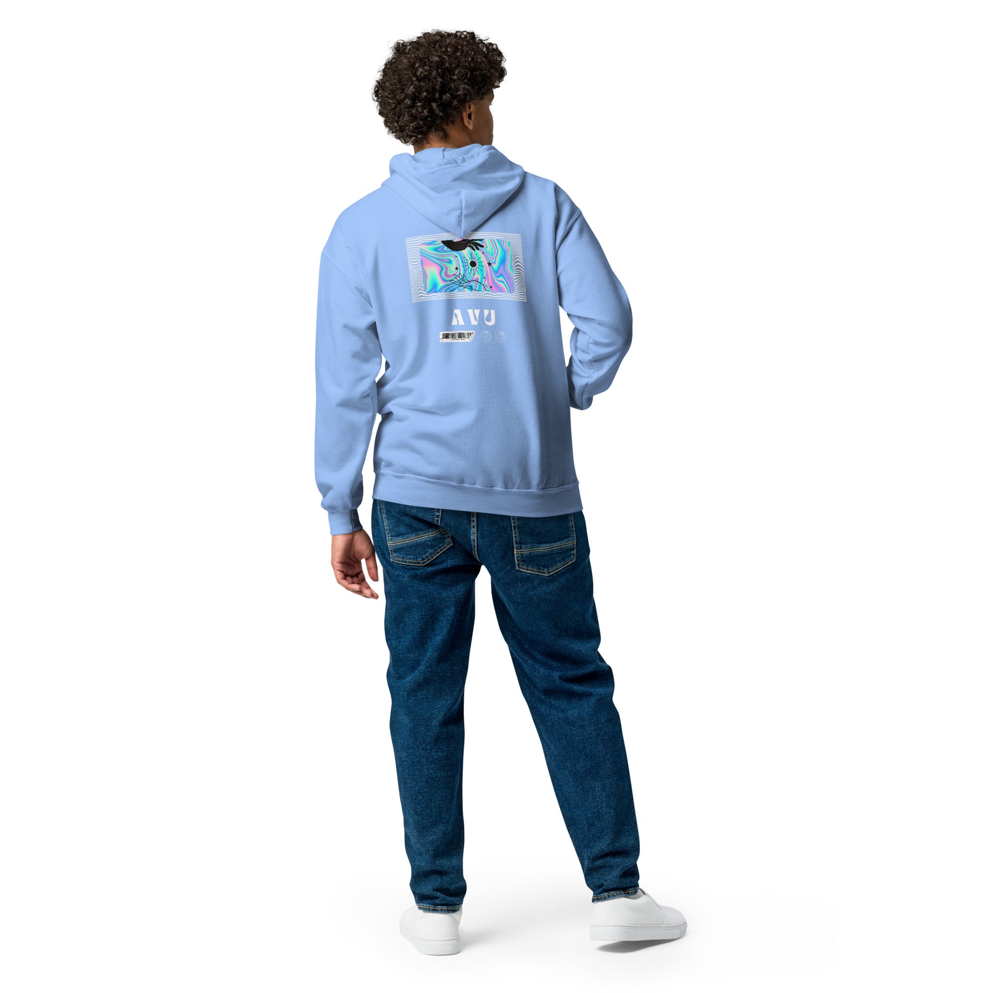 Echoes Of Dejavu Heavy Harmony Fusion Zip Hoodie - Carolina Blue - FLAKOUT