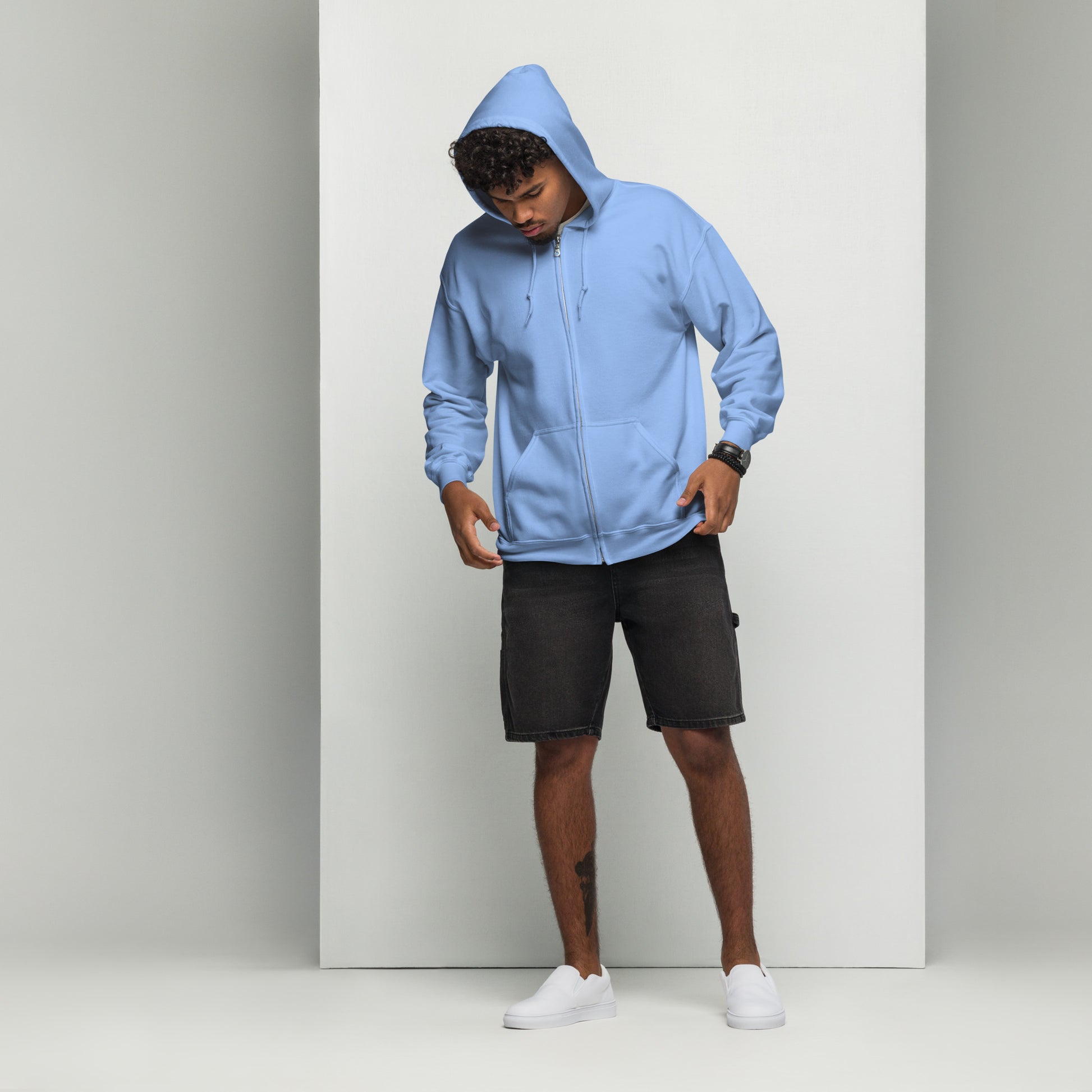 Echoes Of Dejavu Heavy Harmony Fusion Zip Hoodie - Carolina Blue - FLAKOUT