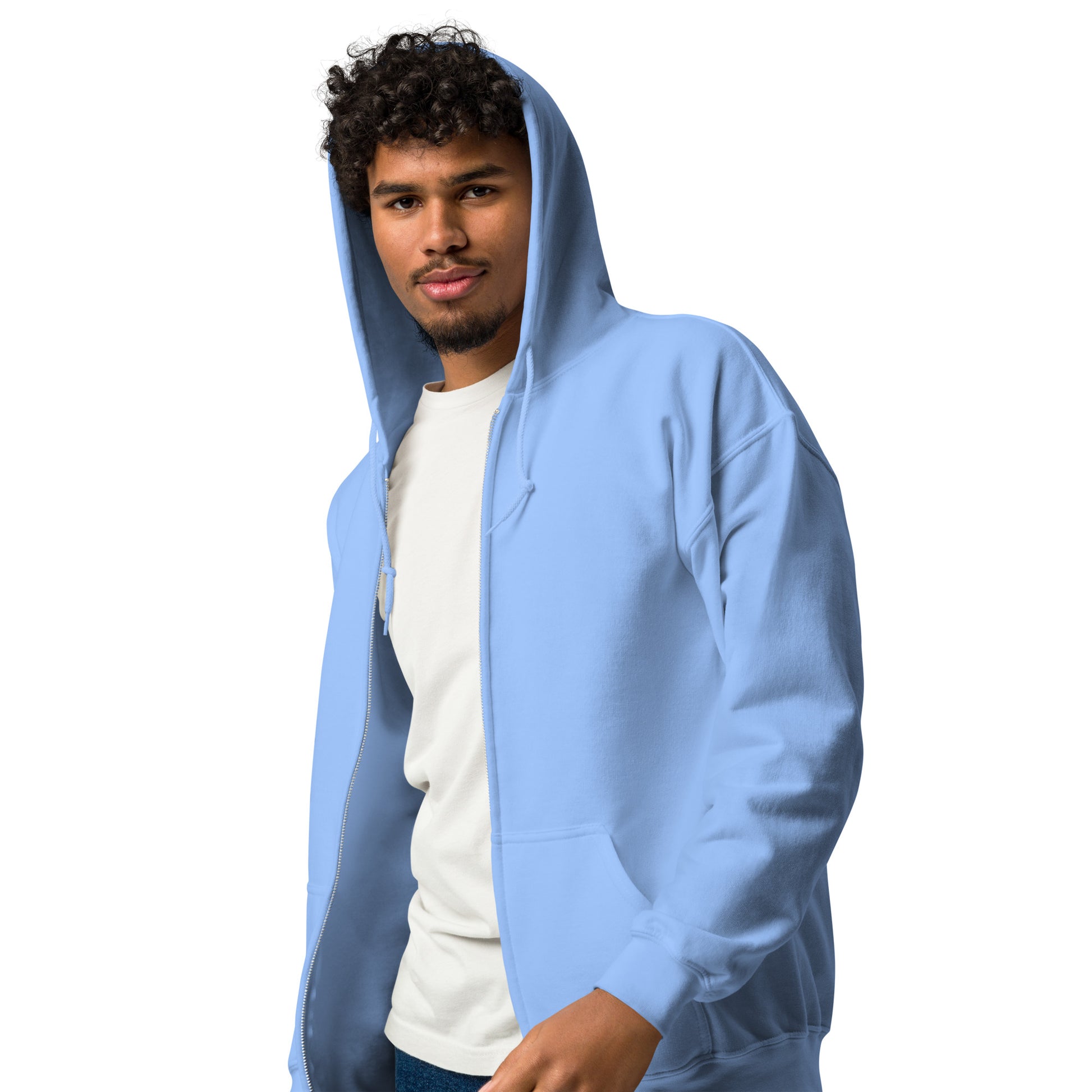 Echoes Of Dejavu Heavy Harmony Fusion Zip Hoodie - Carolina Blue - FLAKOUT