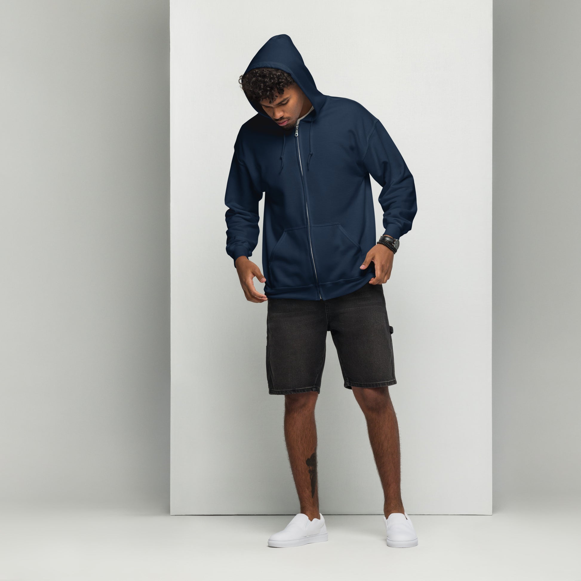 Echoes Of Dejavu Heavy Harmony Fusion Zip Hoodie - Navy - FLAKOUT