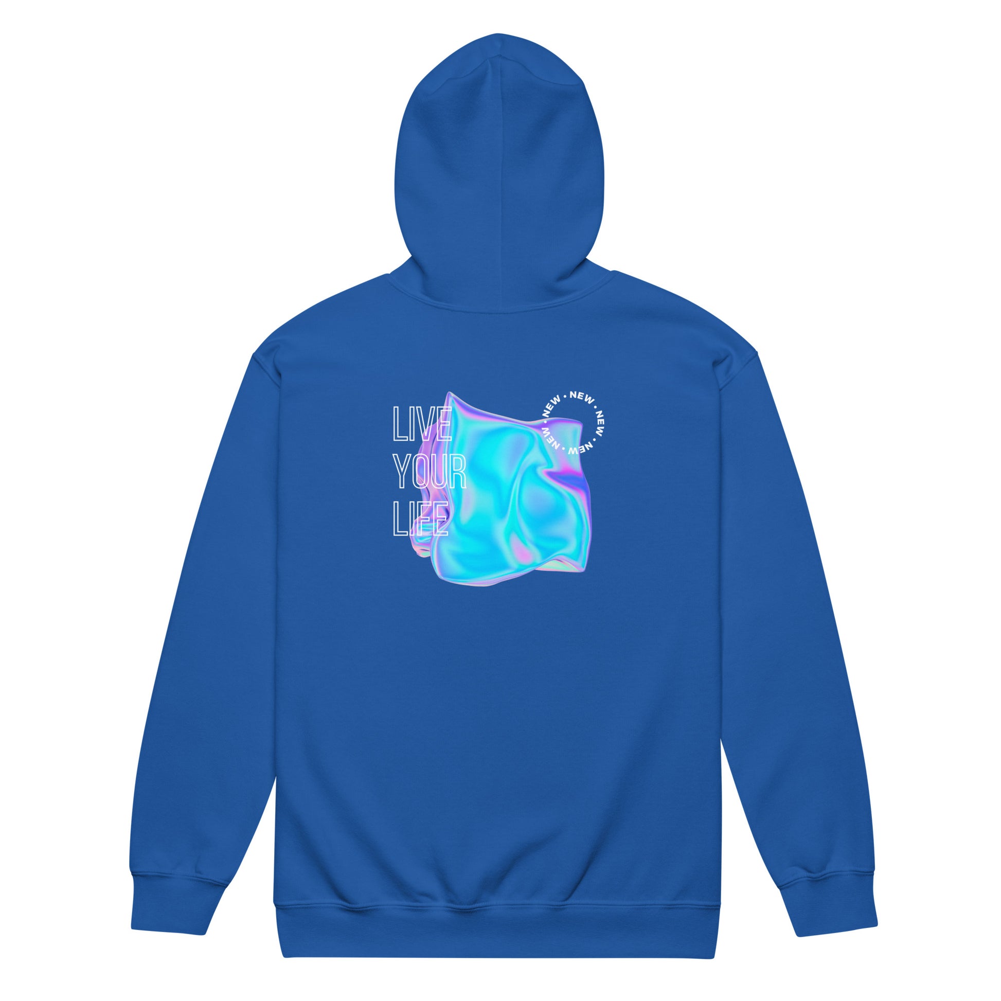 Vivid Existence Live Your Life Heavy Harmony Fusion Zip Hoodie - Royal - FLAKOUT