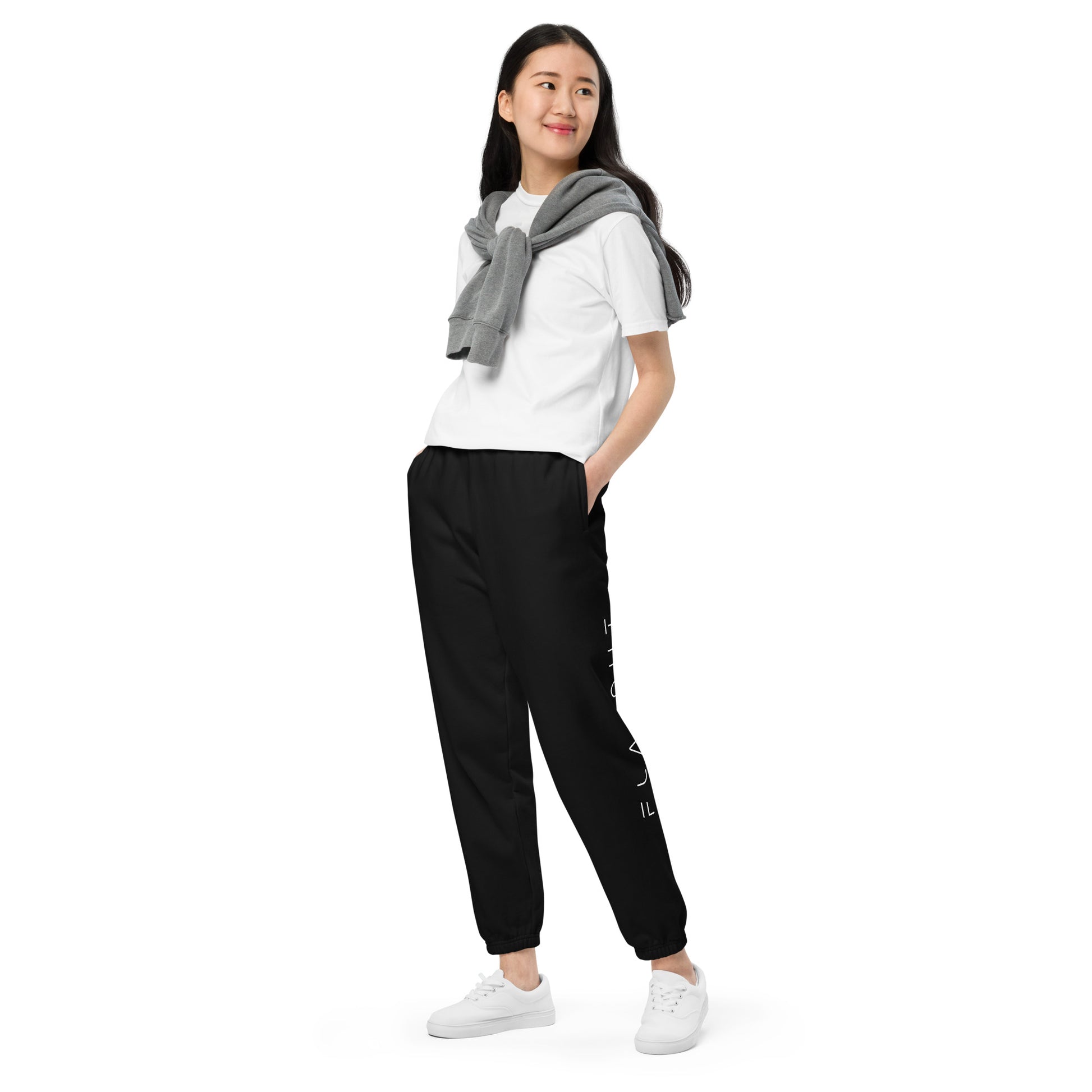 Plain Comfort Sweatpants Logo On Left Leg - FLAKOUT