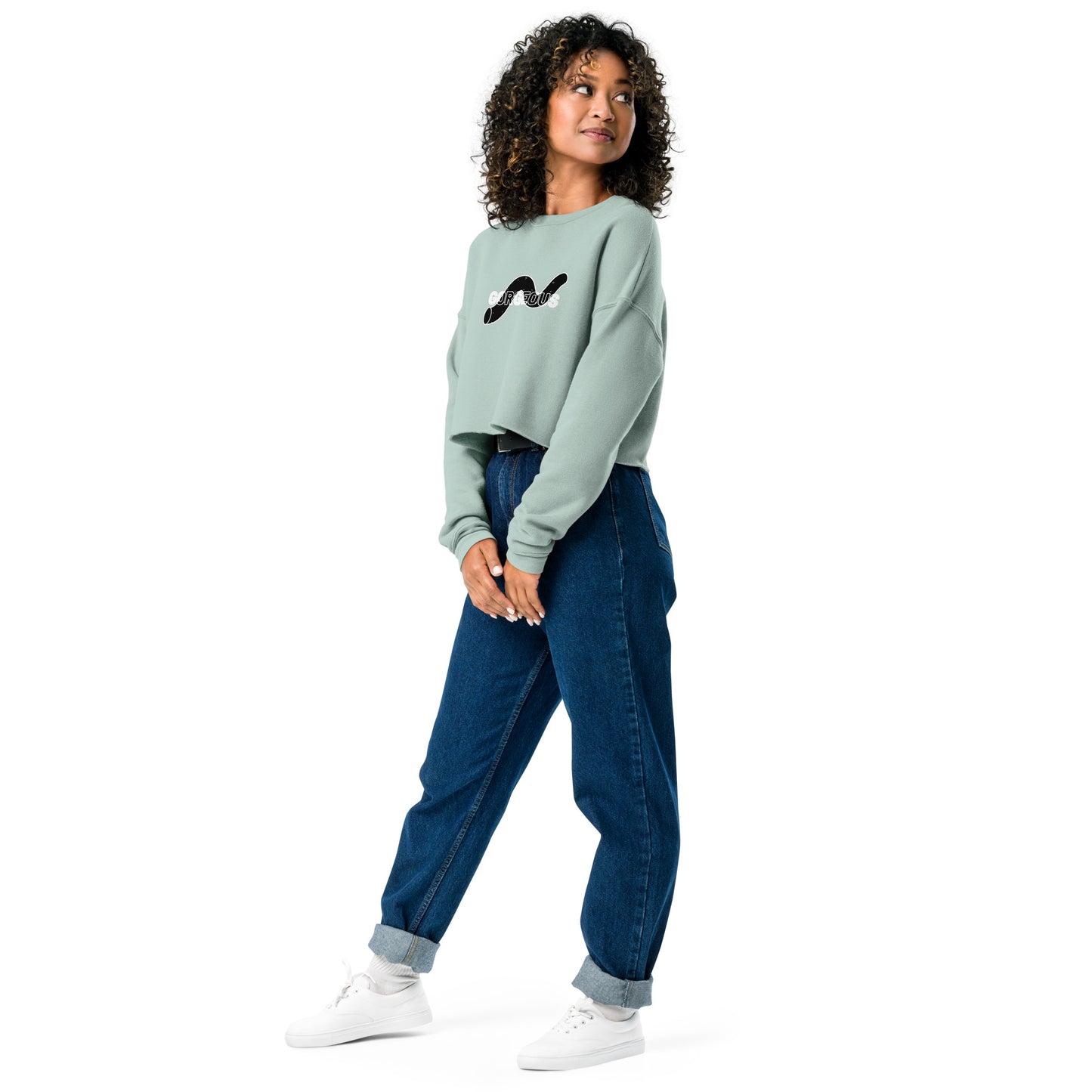 Gorgeous Opullent Allure Women's Crop Sweatshirt - Dusty Blue - FLAKOUT