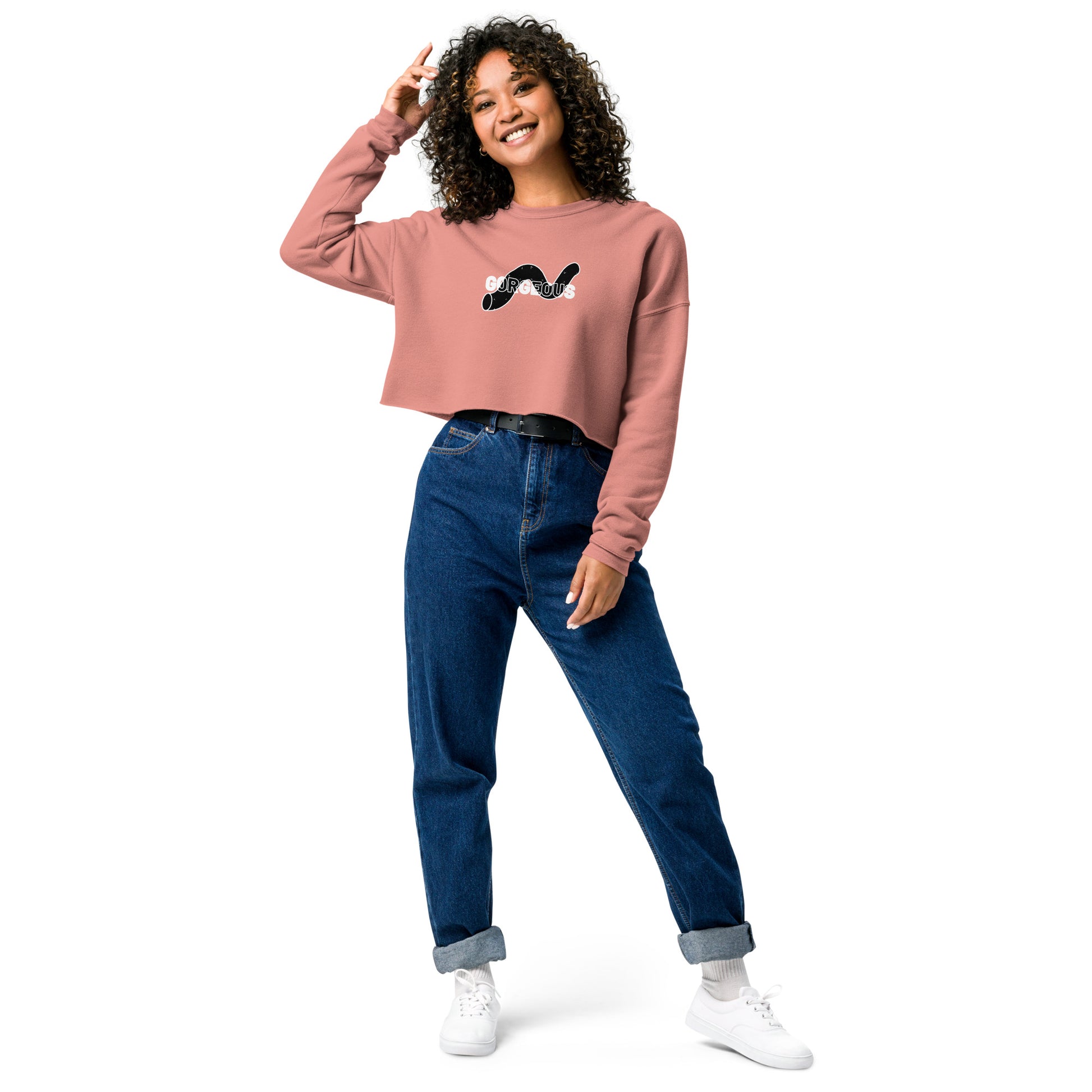 Gorgeous Opullent Allure Women's Crop Sweatshirt - Mauve - FLAKOUT