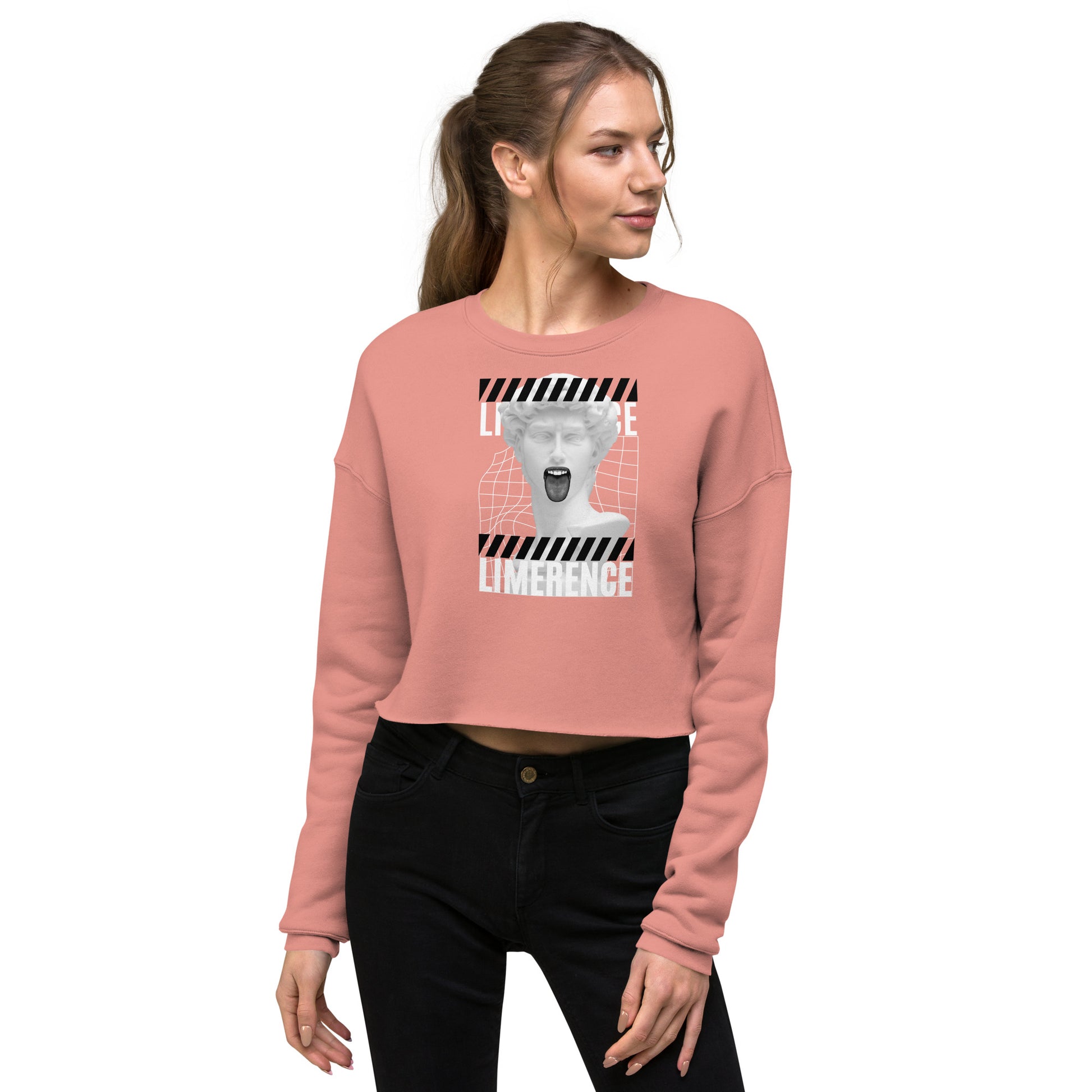 Limerence Women's Crop Sweatshirt - Mauve - FLAKOUT