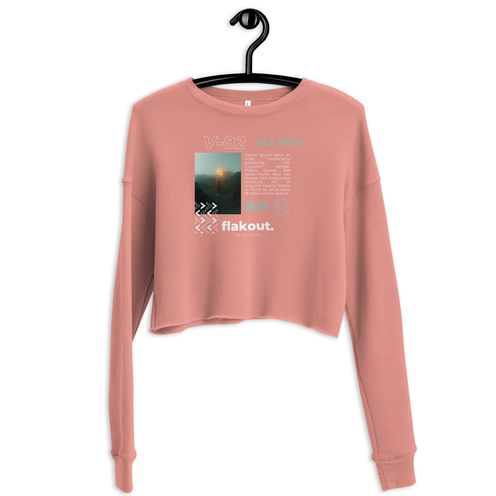 Fly High Voyager Women's Crop Sweatshirt - Mauve - FLAKOUT